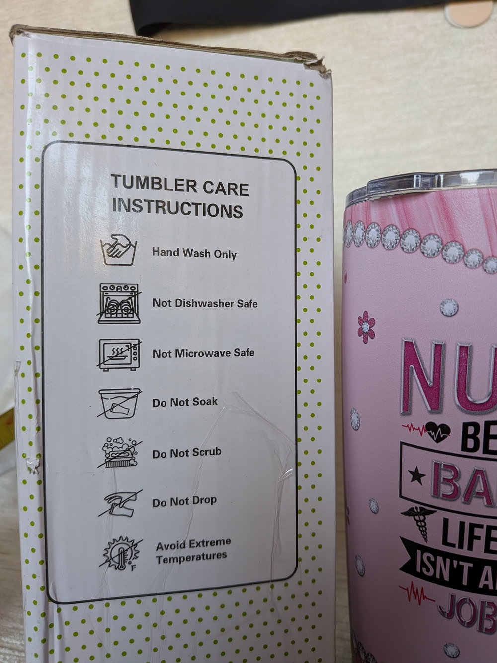 Nurse Life 20oz Pink Stainless Tumbler Double Walled Funny Saying With Straws - Picture 4 of 8